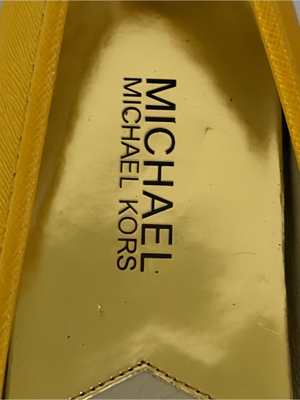 Women's Size 7 1/2 Shoes MICHAEL KORS Fulton Saffiano Leather Moccasins - Picture 10 of 12